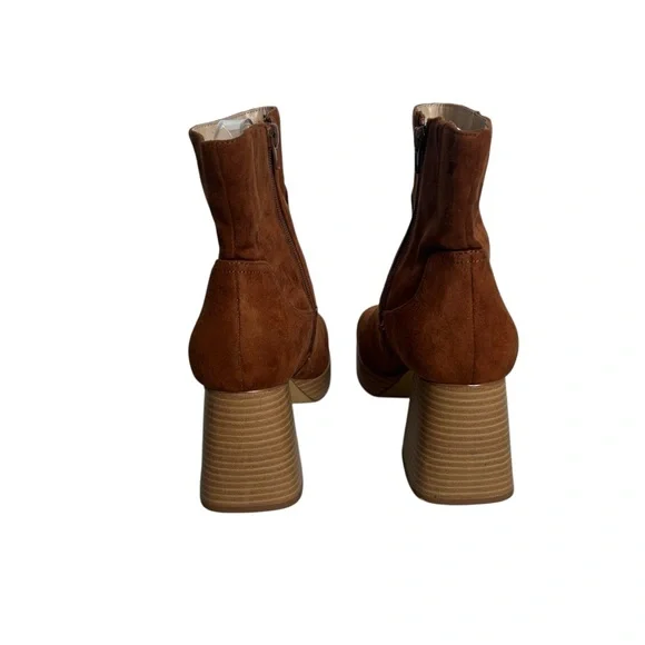 BP Keyla Platform Block Heel Square Toe Faux Suede Ankle Boots Women’s Size 11 - Picture 4 of 10